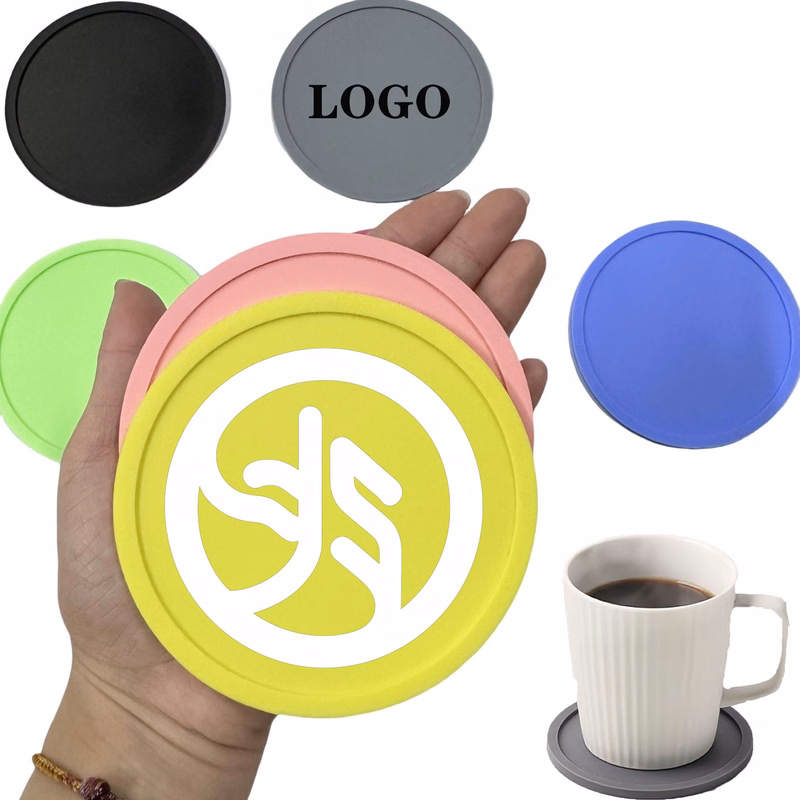 Tea Cup Coffee Coasters Creative Simple Round Soft Silicone Cups