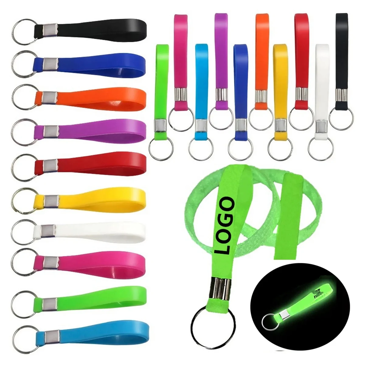 Glow in the Dark Wristband Keychain 1