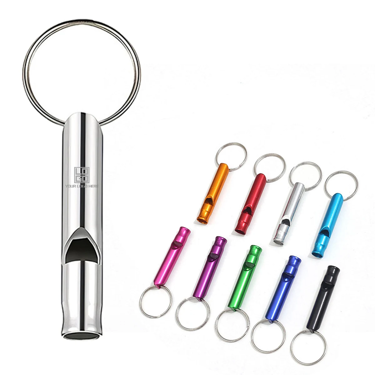 Cylinder Aluminum Whistle Keychain 1