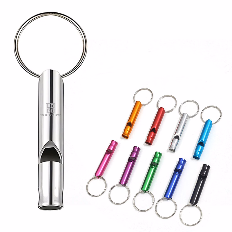 Cylinder Aluminum Whistle Keychain