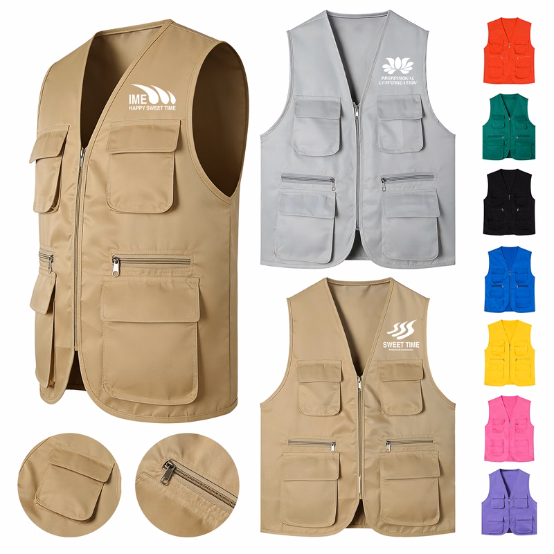 Multi-Pocket Workwear Vest