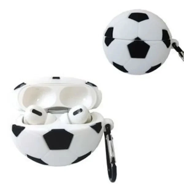 Silicone Soccer Earbuds Case with Keyring 1