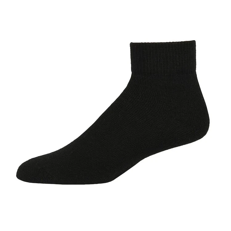 Adult Quarter Sports Socks - Black Size 9-11 1