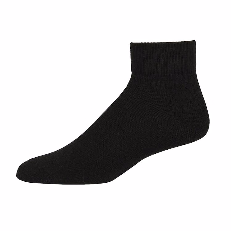 Adult Quarter Sports Socks - Black Size 9-11