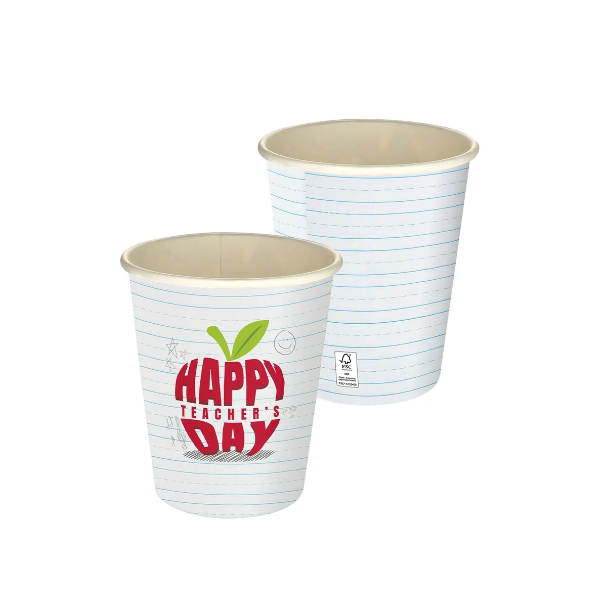 5 oz Teacher Full Color Paper Cup, custom paper cup with logo imprint 1
