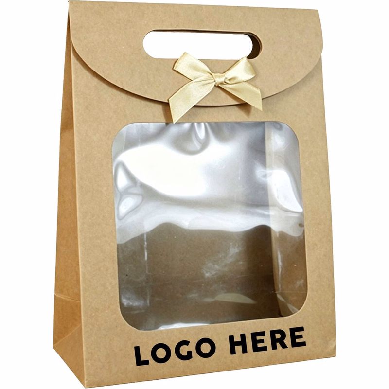 Flap Bow Window Kraft Bag 7.5??10.6 Inches