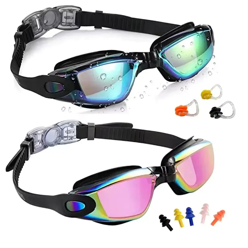 Swimming Goggles Anti Fog with Ear Plugs Nose Clip 1