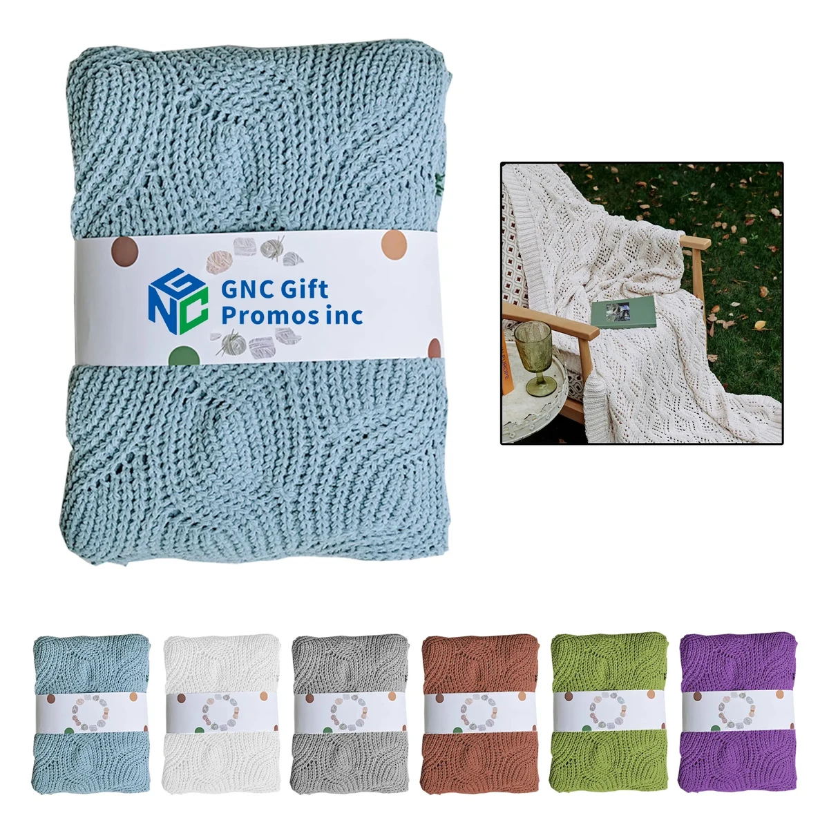 Living Room Knitted Blanket 63" x 51" 1
