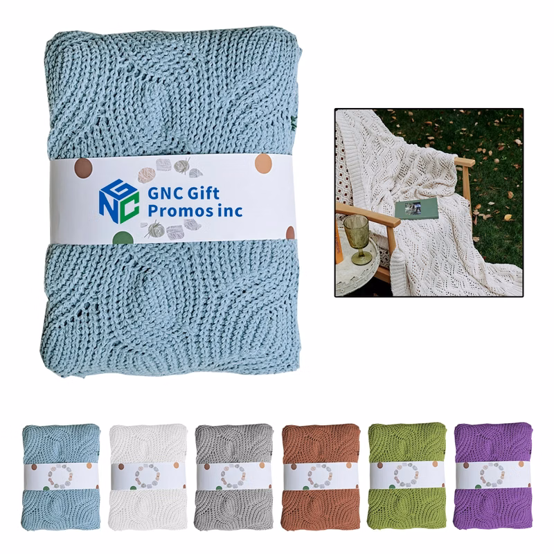 Living Room Knitted Blanket 63" x 51"