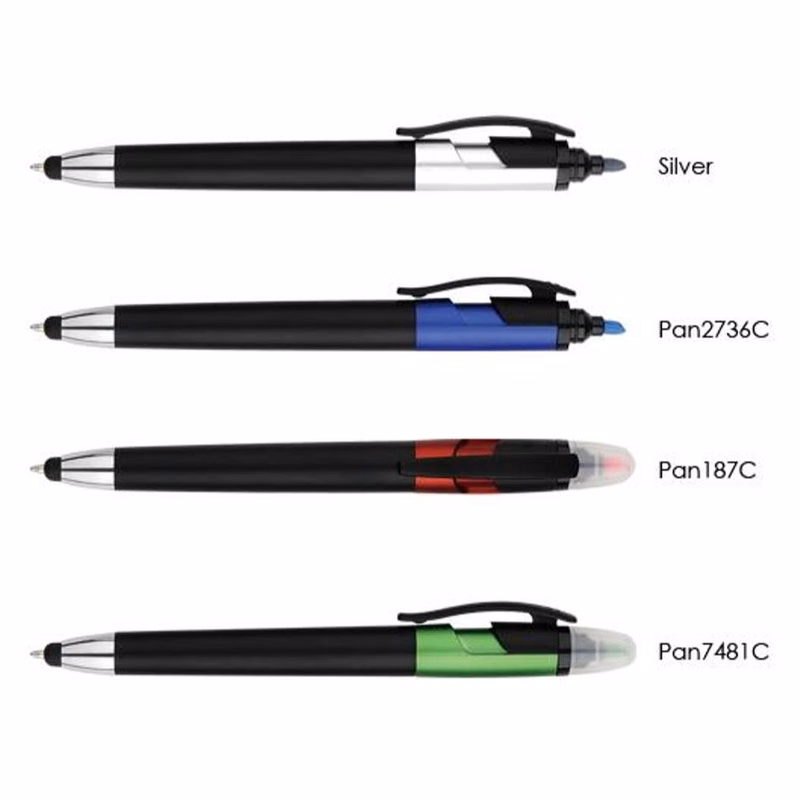 Dual Ended Ink Pen And Two-Piece Highlighter