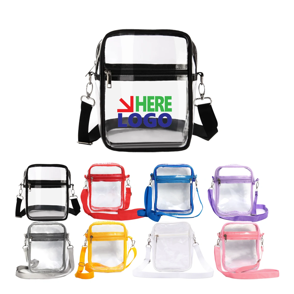 Clear Transparent PVC Crossbody Stadium Bag 1