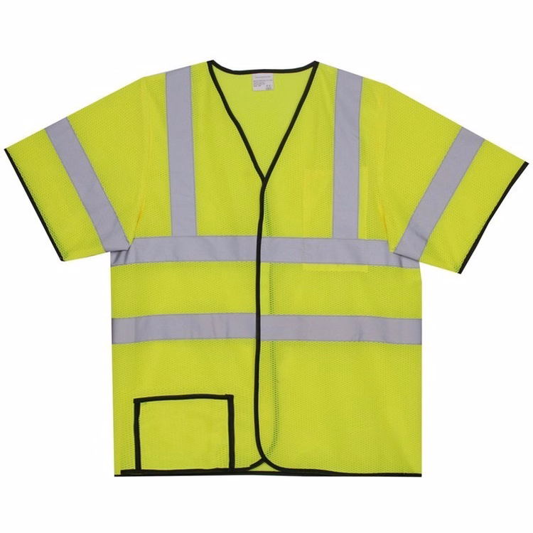 Polyester Yellow Mesh Safety Short Sleeve Jersey SV136