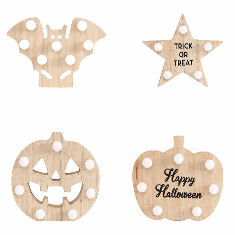 Wooden pumpkin lantern