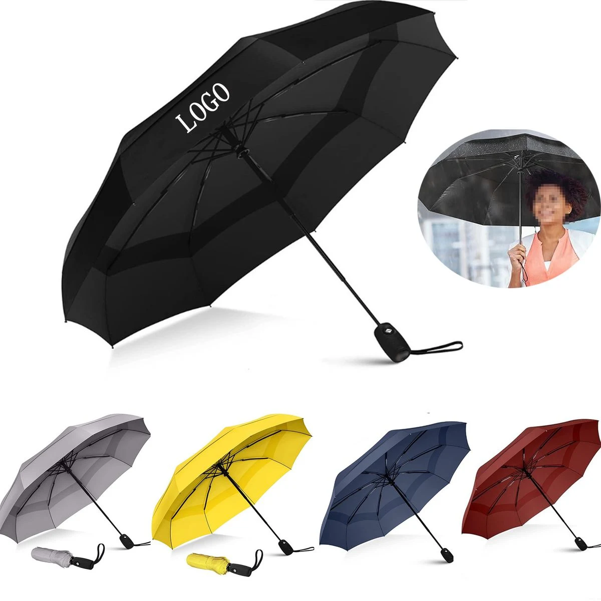 Premium Compact Auto Umbrella Wind Resistant 1