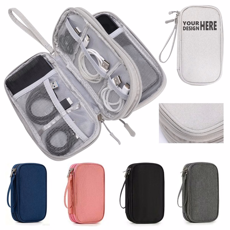 Portable Double Layer Cable Travel Organizer