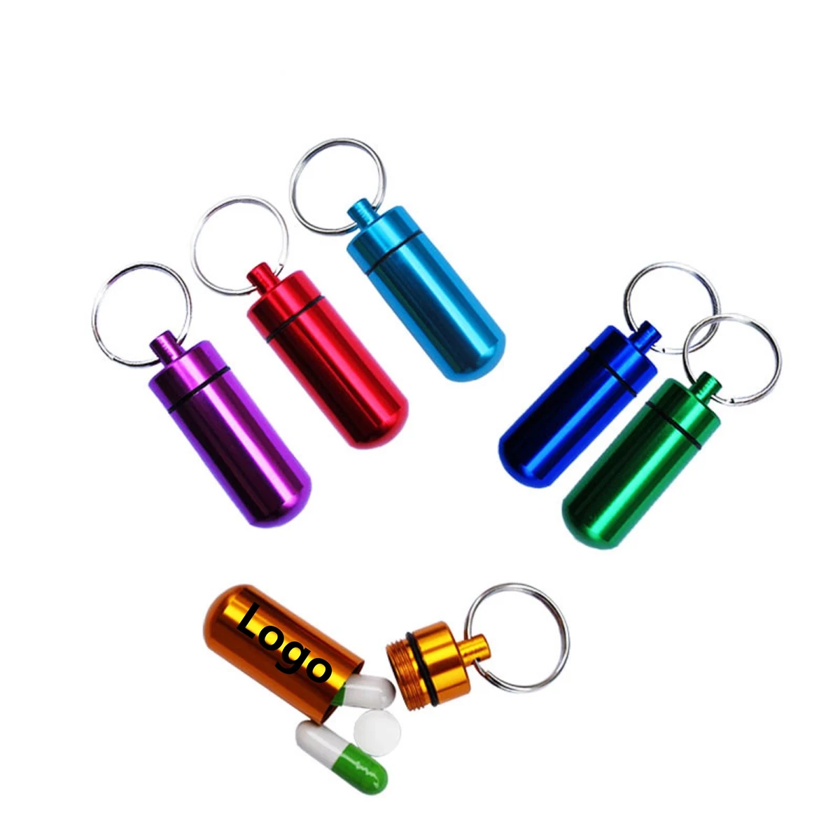Aluminum Metal Pill Box with Keychain Rush Service 1