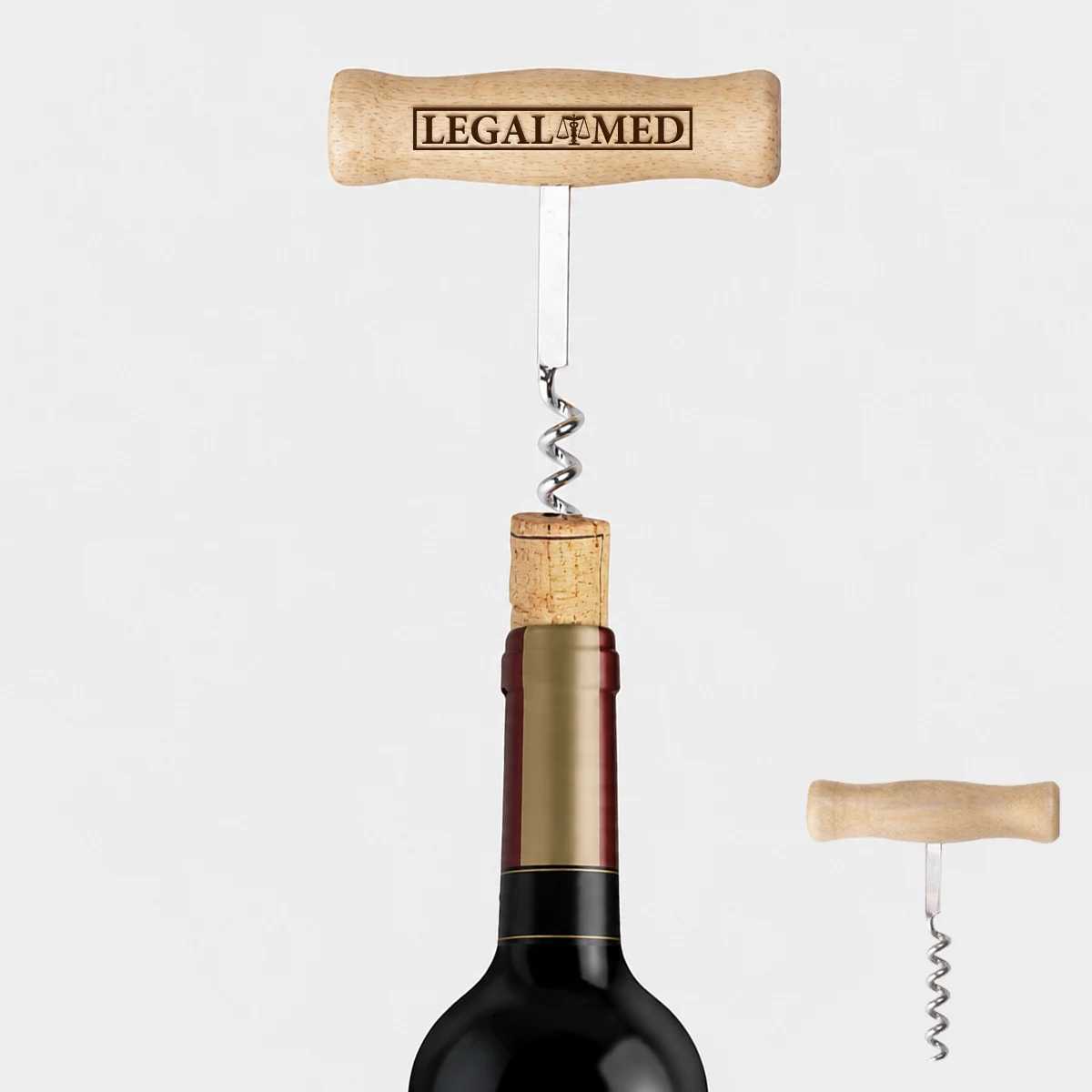 Wooden Handle Corkscrew Wine Bottle Opener 1