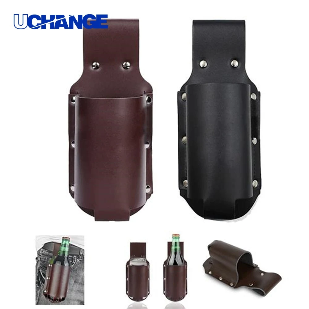 PU Leather Beer Holster Belt Holder 1