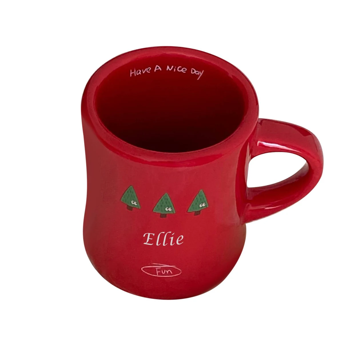Red New Year Christmas Tree Ceramic Mug 1