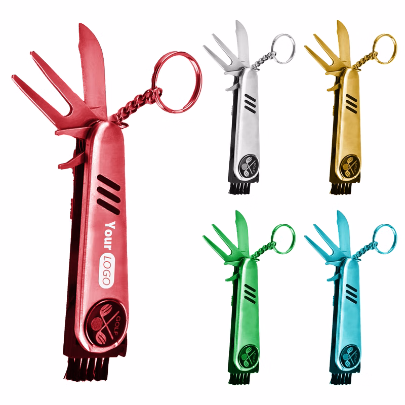 Stainless Steel Customizable Golf Knife Keychain