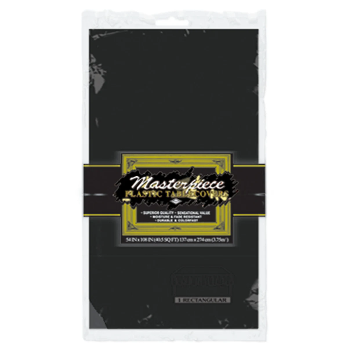 Masterpiece Rectangle Plastic Table Cover BLACK 1