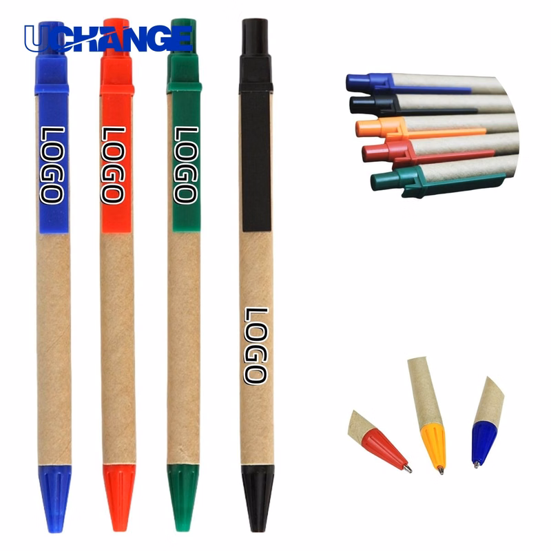 Paper Tube Packed Eco Ballpoint Pen for Green Marketing