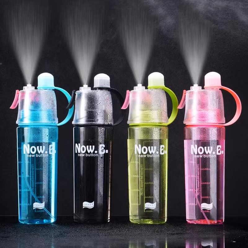 Portable Plastic Water Bottles Sprayer Summer Sports Travel