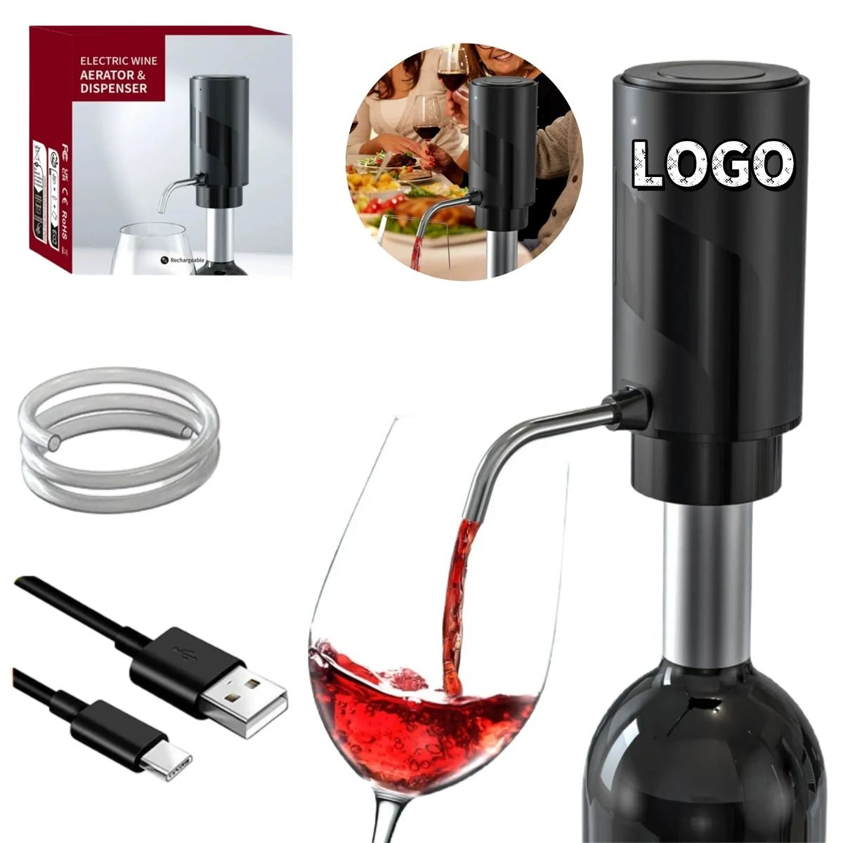 Rechargeable Aerator Electric Wine Decanter 1