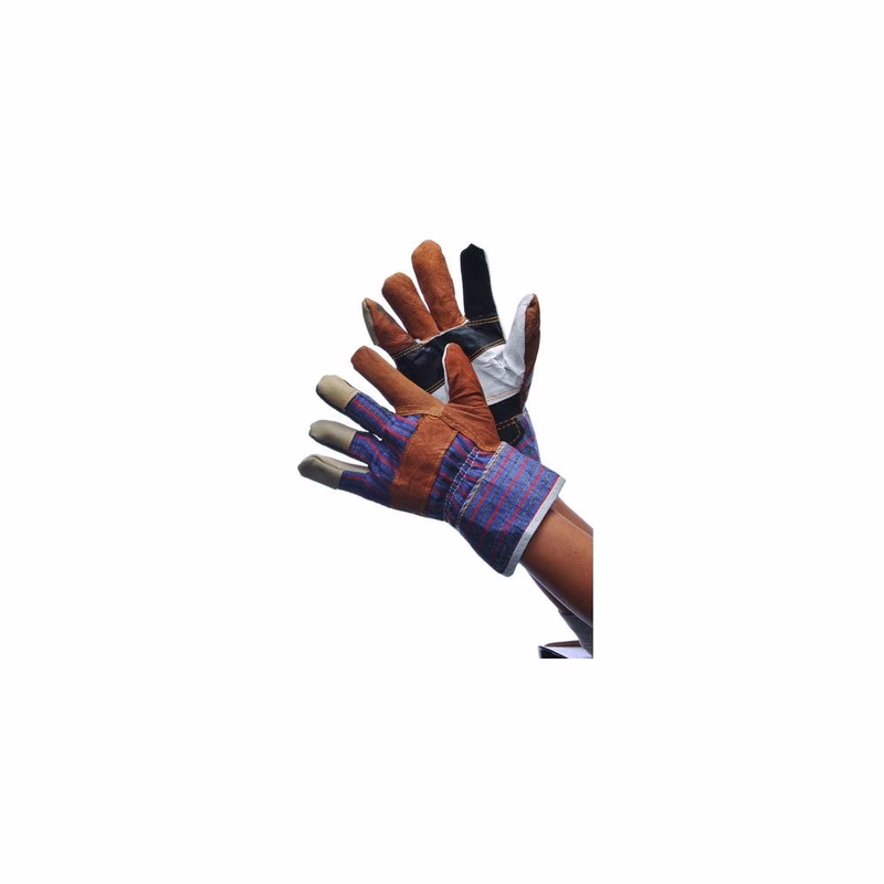Leather Work Gloves - Multicolor Large
