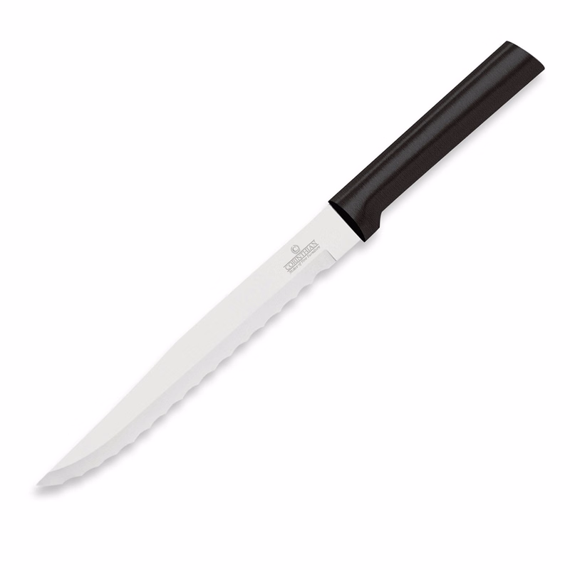 Serrated Slicer Knife w/Black Handle