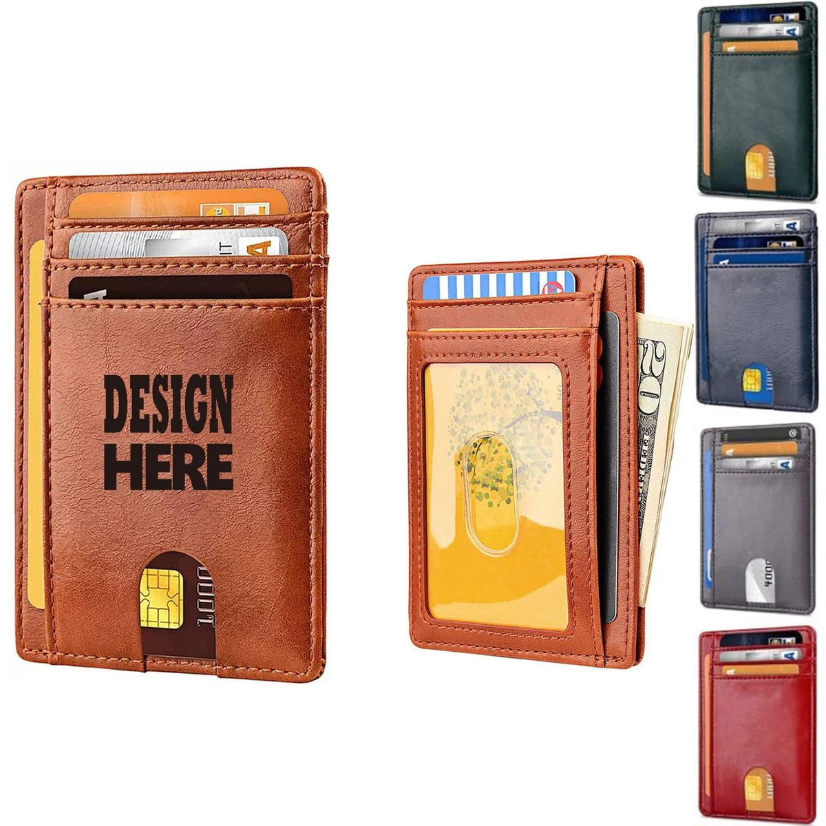 Slim RFID Card Wallet with PU Finish 1