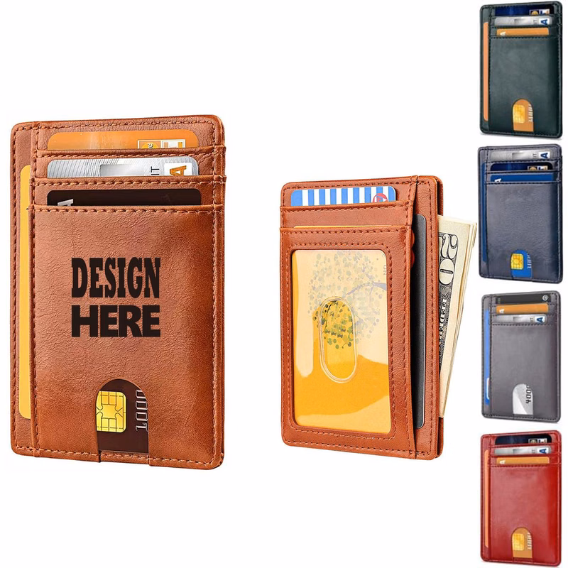 Slim RFID Card Wallet with PU Finish