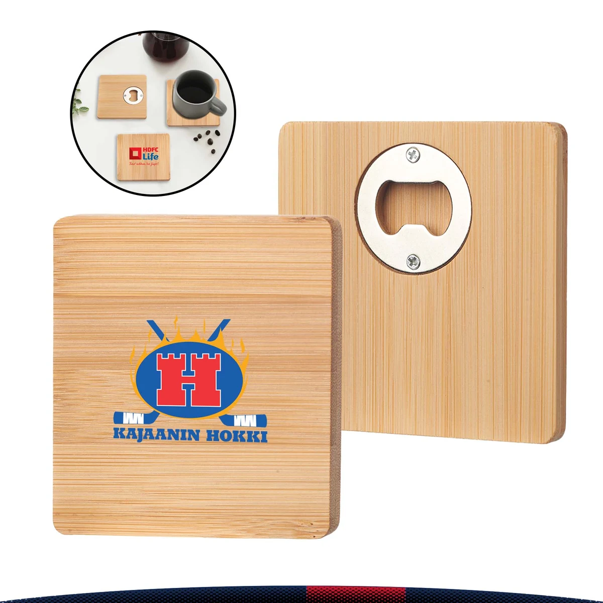 Rioas Square Bamboo Coasters 1