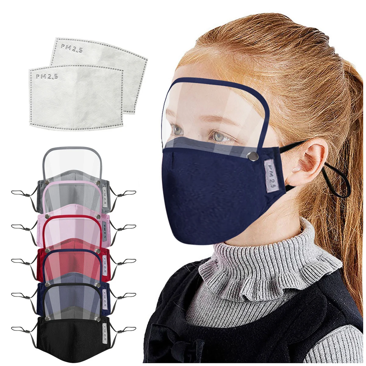 Reusable Washable Kids Mask With Detachable Goggles 1