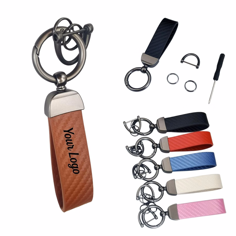 Carbon Fiber Pattern Strap Keychain