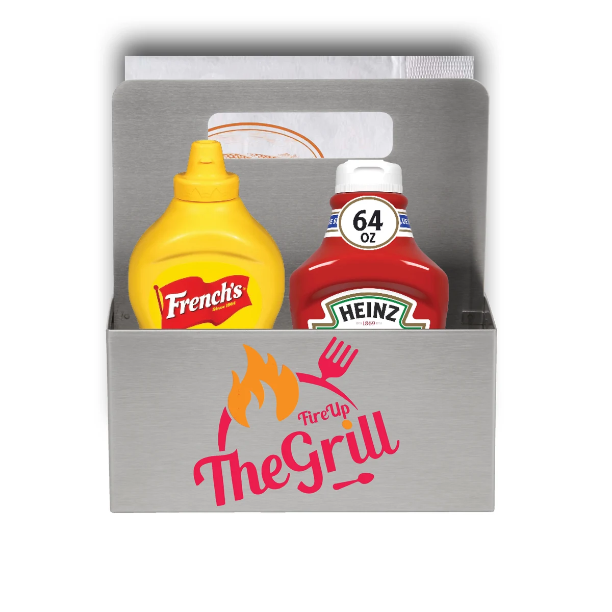 Stainless Steel Condiment Caddy w/Handle 1