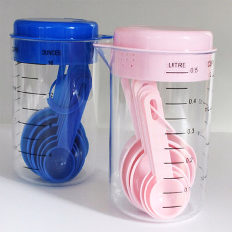 7pcs Measuring Spoons With Cup Outside