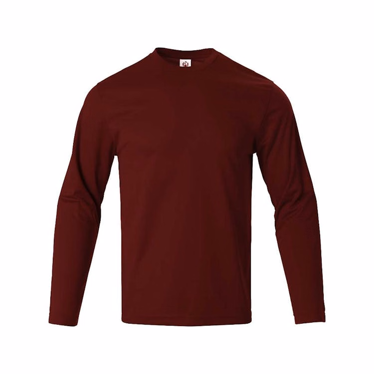 Micro Mesh Active Long Sleeve T-Shirts - Wine Small