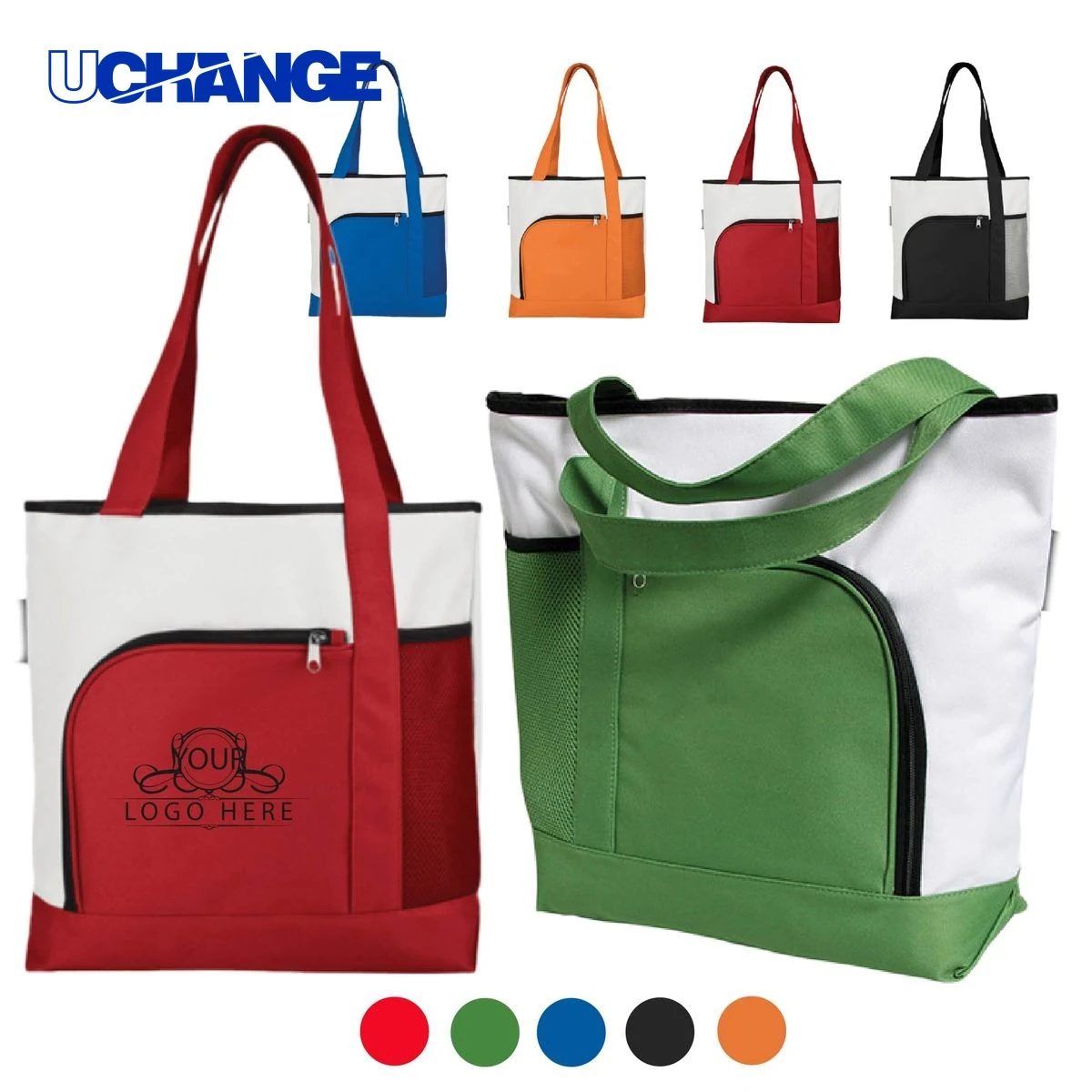 Two Tone Large Capacity Shopping Tote Bag 1