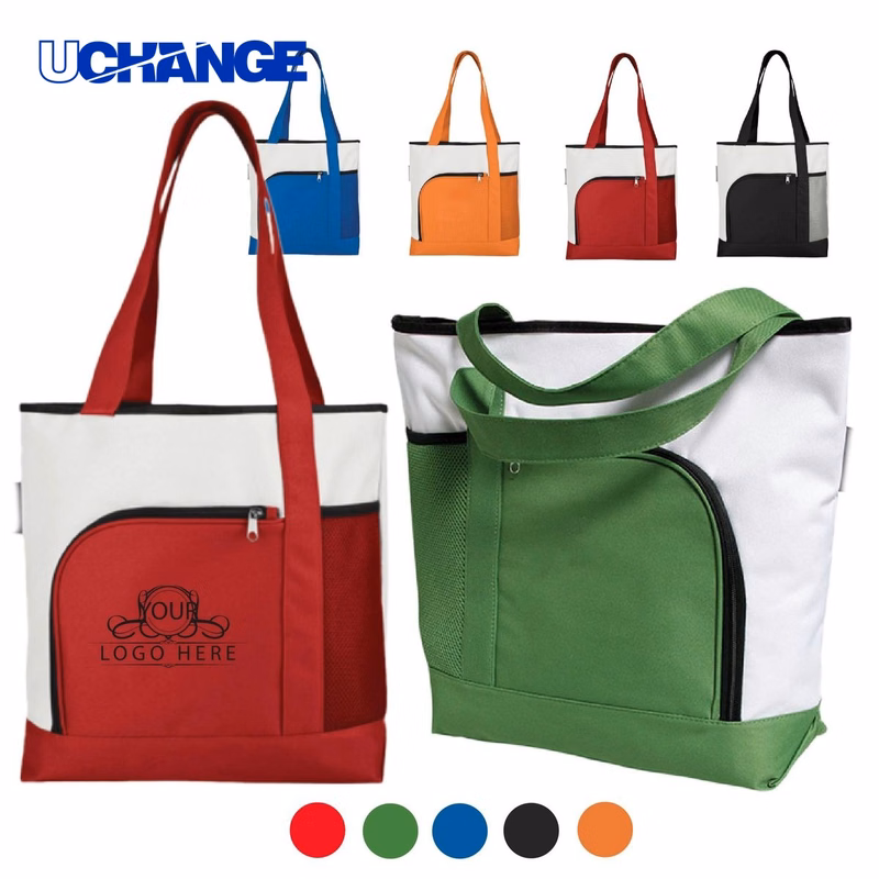 Two Tone Large Capacity Shopping Tote Bag