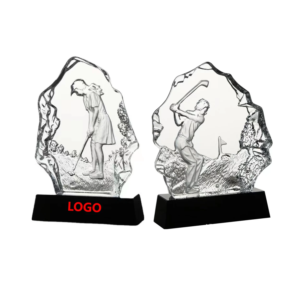 Golf Crystal Trophy with Base (direct import) 1