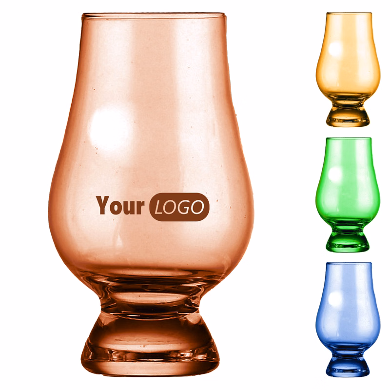 Glass Colored Tulip Whisky Glass With Custom Logo Option