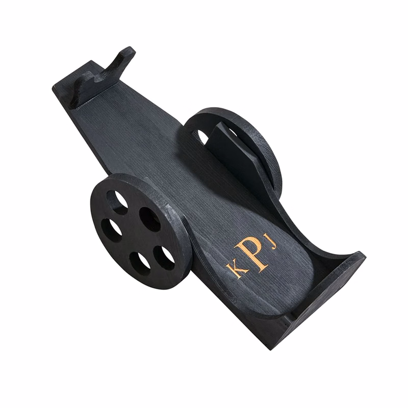 BLACK WOOD WINE CART
