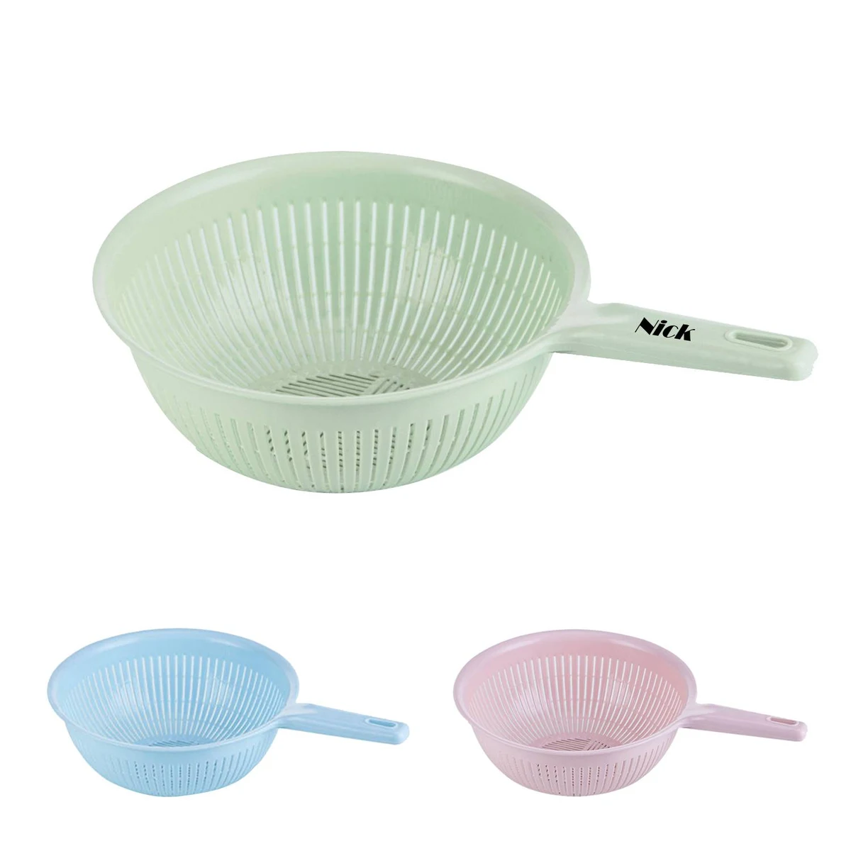 Plastic Round Hollowed Out Dishwashing Basket with Handle 1