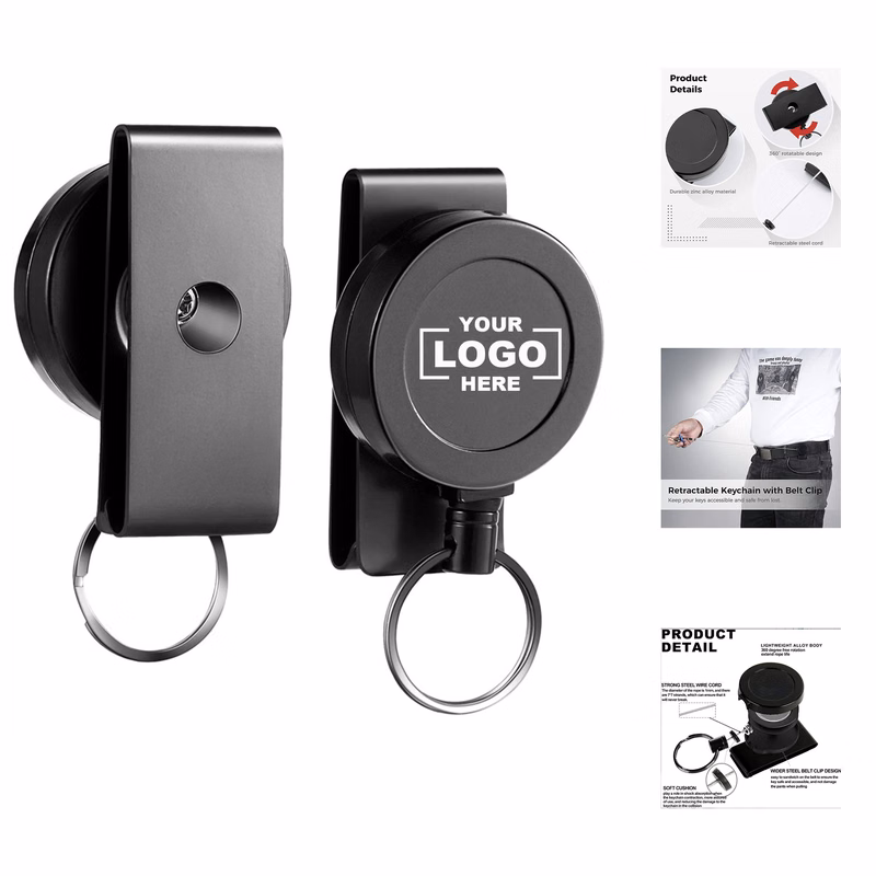Retractable Badge Holder with Key Ring