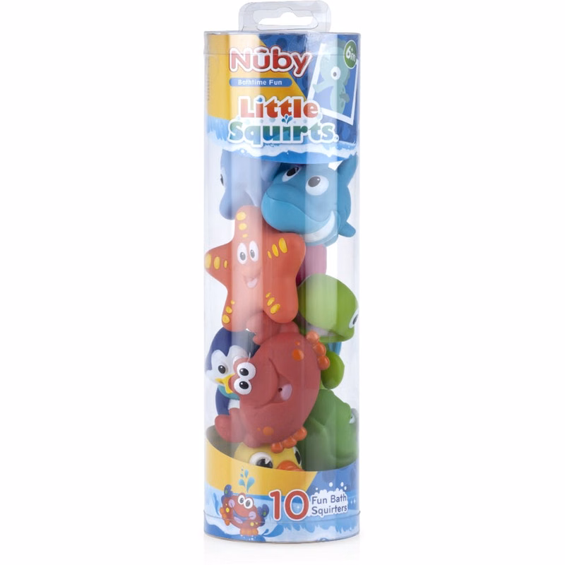 Nuby Little Squirts Fun Bath Toys - 10 Pieces 6M+