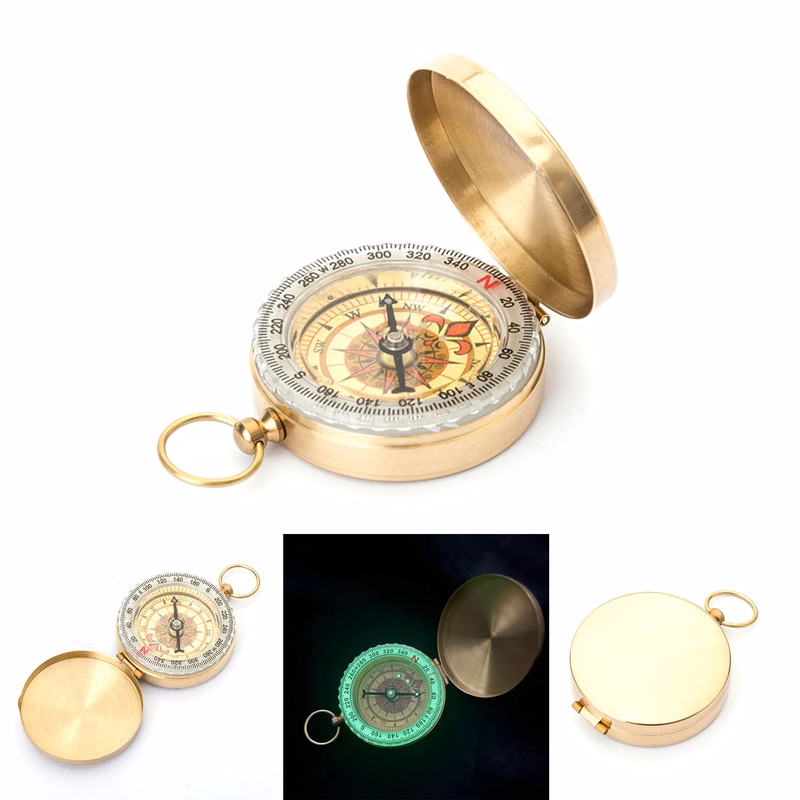Promotional Survival Luminous Compass Keychain
