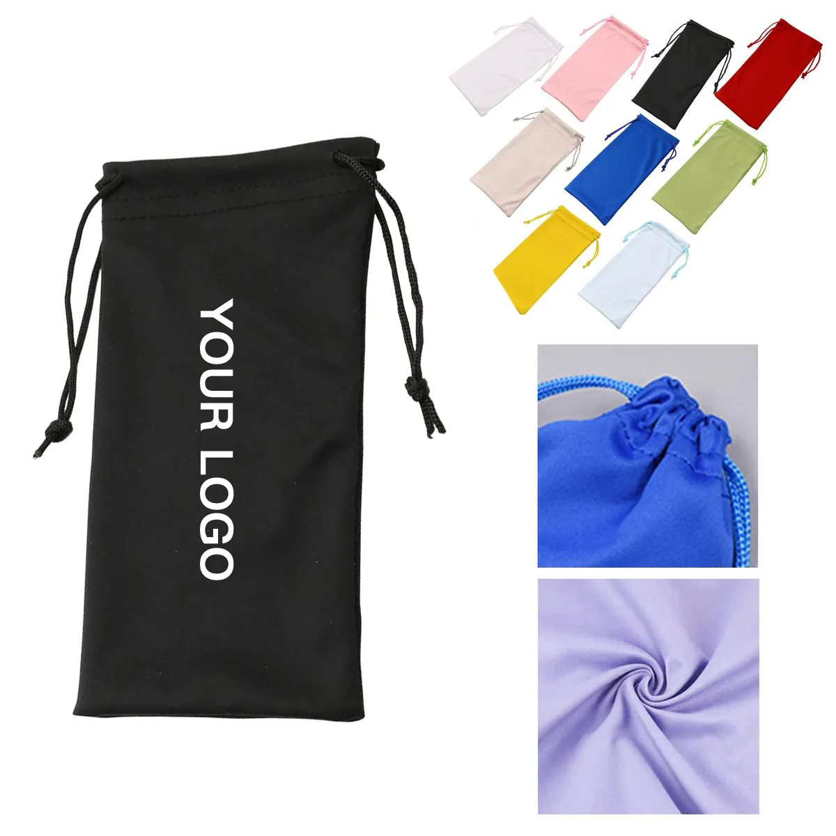 Microfiber Eyeglass Pouch With Drawstring Closure 1