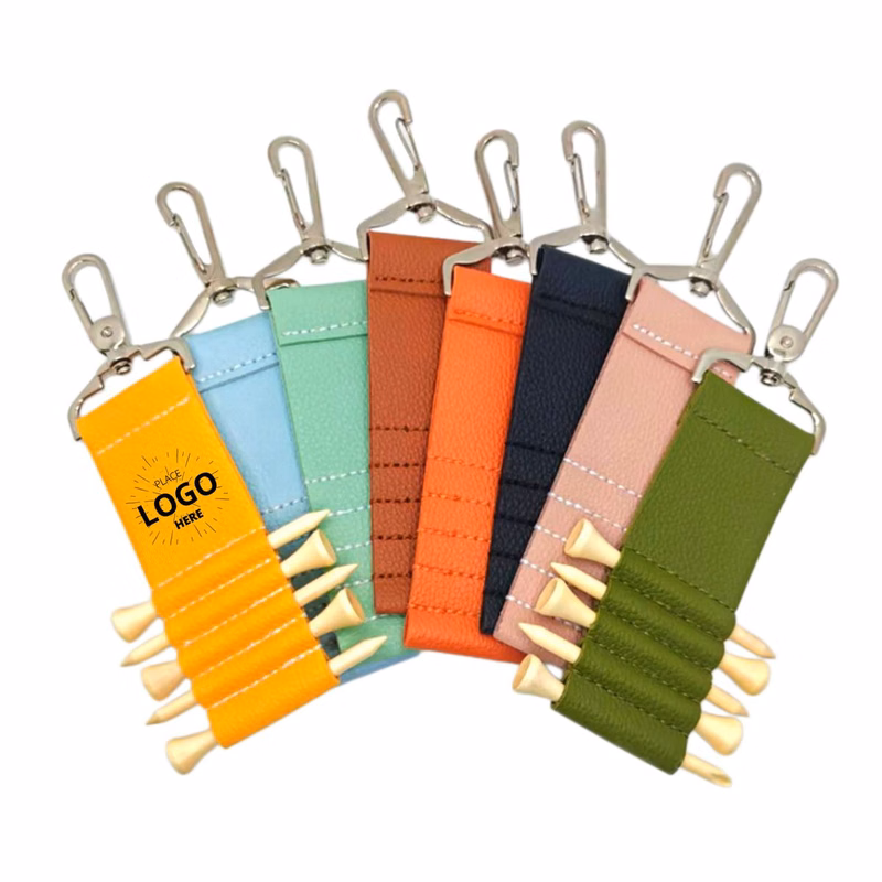 Leather Golf Tee Holder Keychain