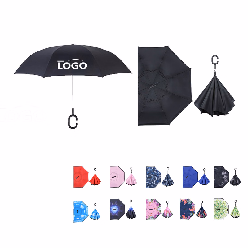 Inverted Reverse Folding C-Shaped Handle Umbrella